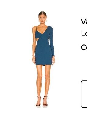 Lovers + Friends Teal One-Shoulder Cutout Mini Dress